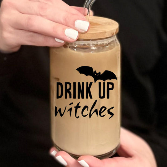 Funny Witch Halloween Snowglobe Iced Coffee Cup