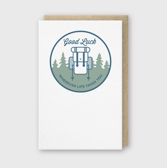Good Luck Backpack Greeting Card