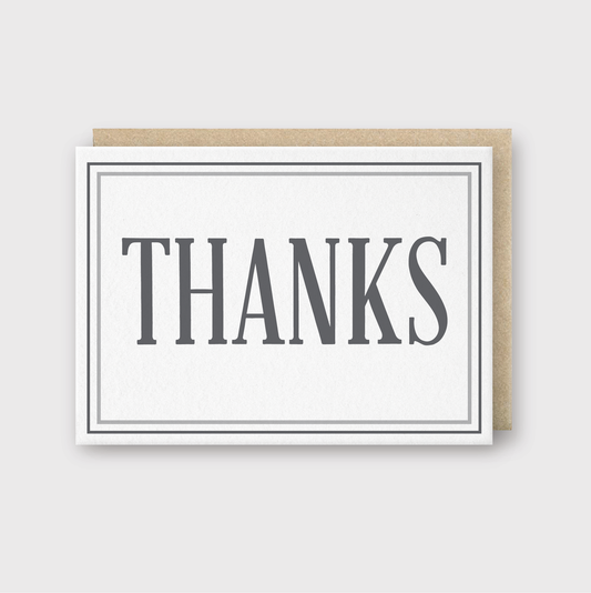 Thanks Gray Greeting Card