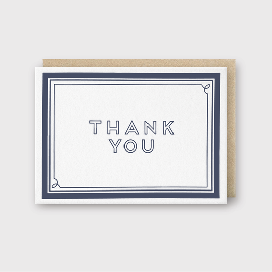 Thank You Navy Frame Greeting Card