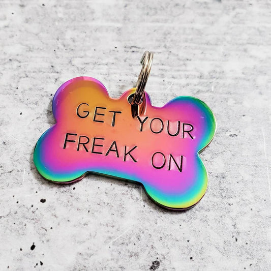 GET YOUR FREAK ON Bone-Shaped Pet Tag