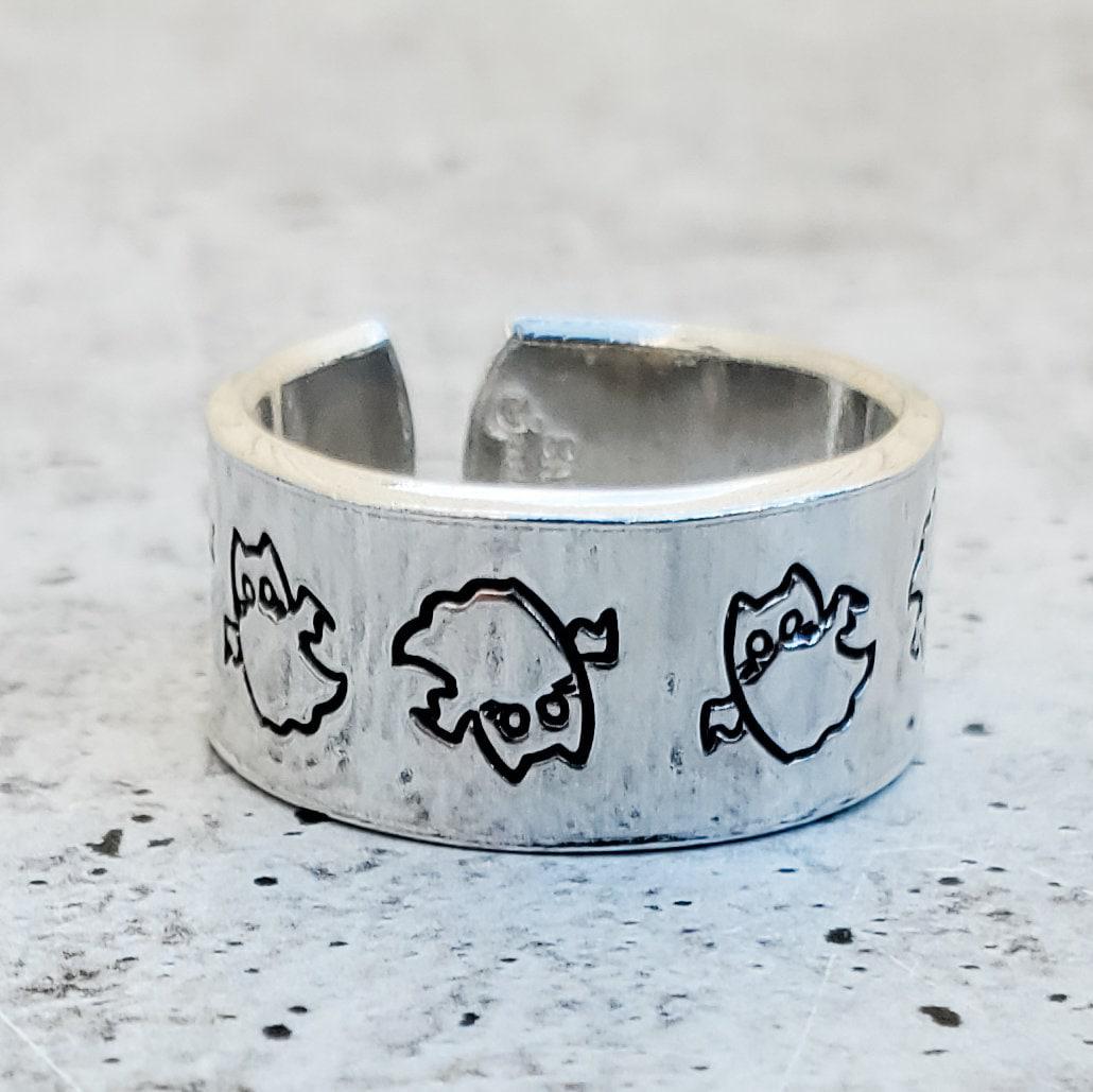 Ghost Cat Halloween Ring