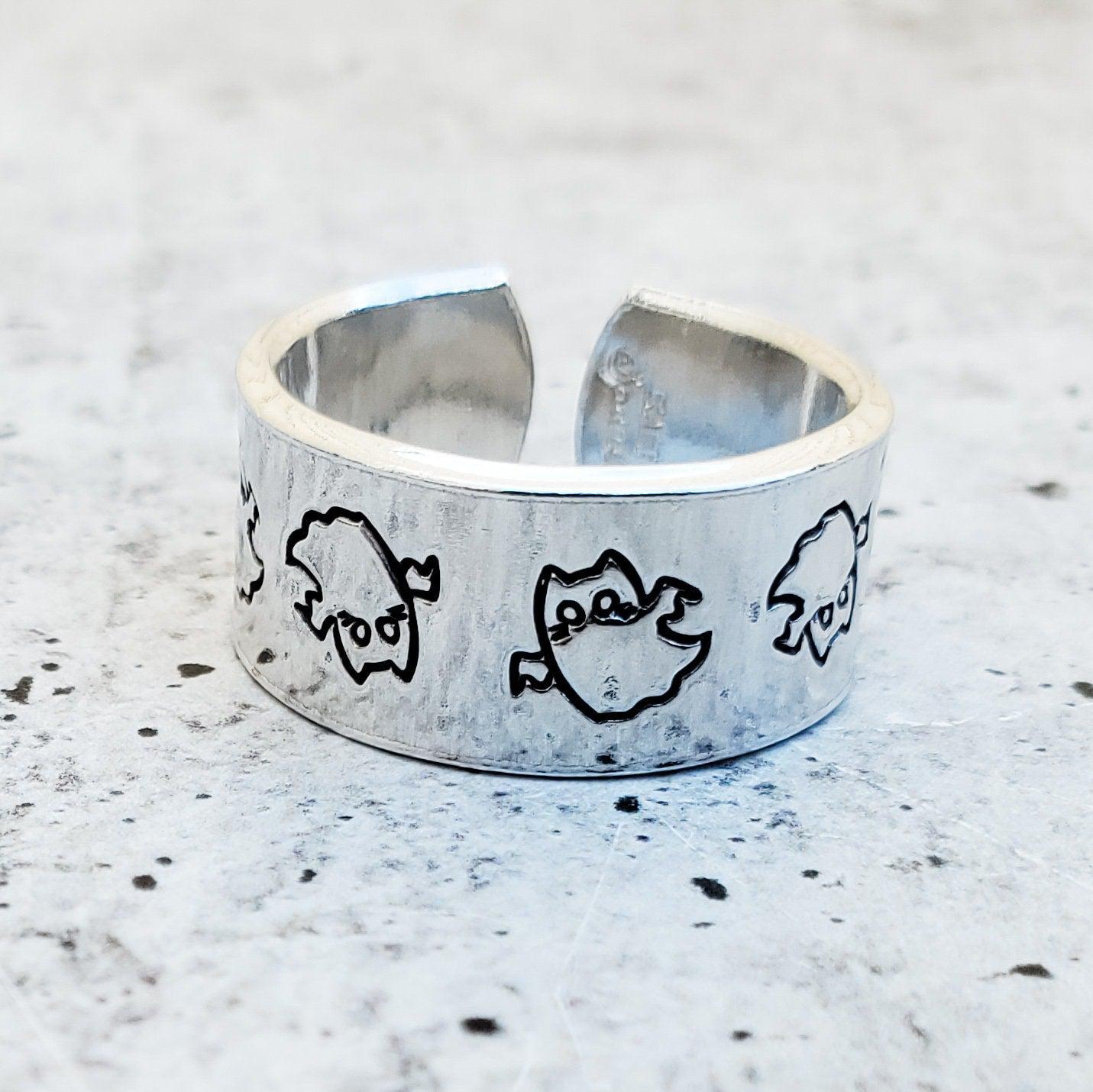 Ghost Cat Halloween Ring