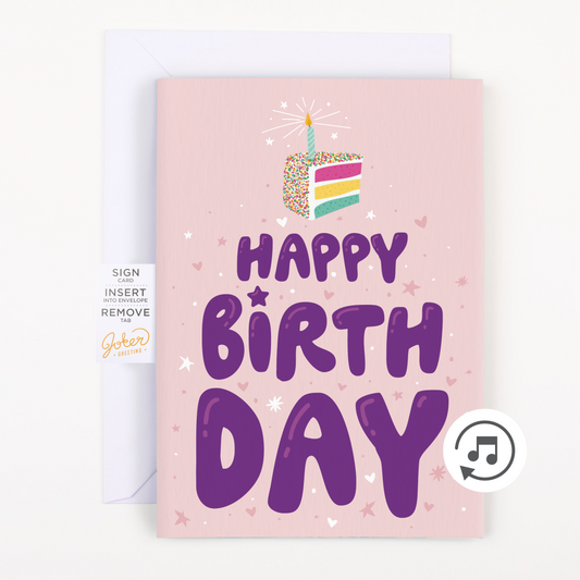 Endless Birthday Cake Card with Glitter