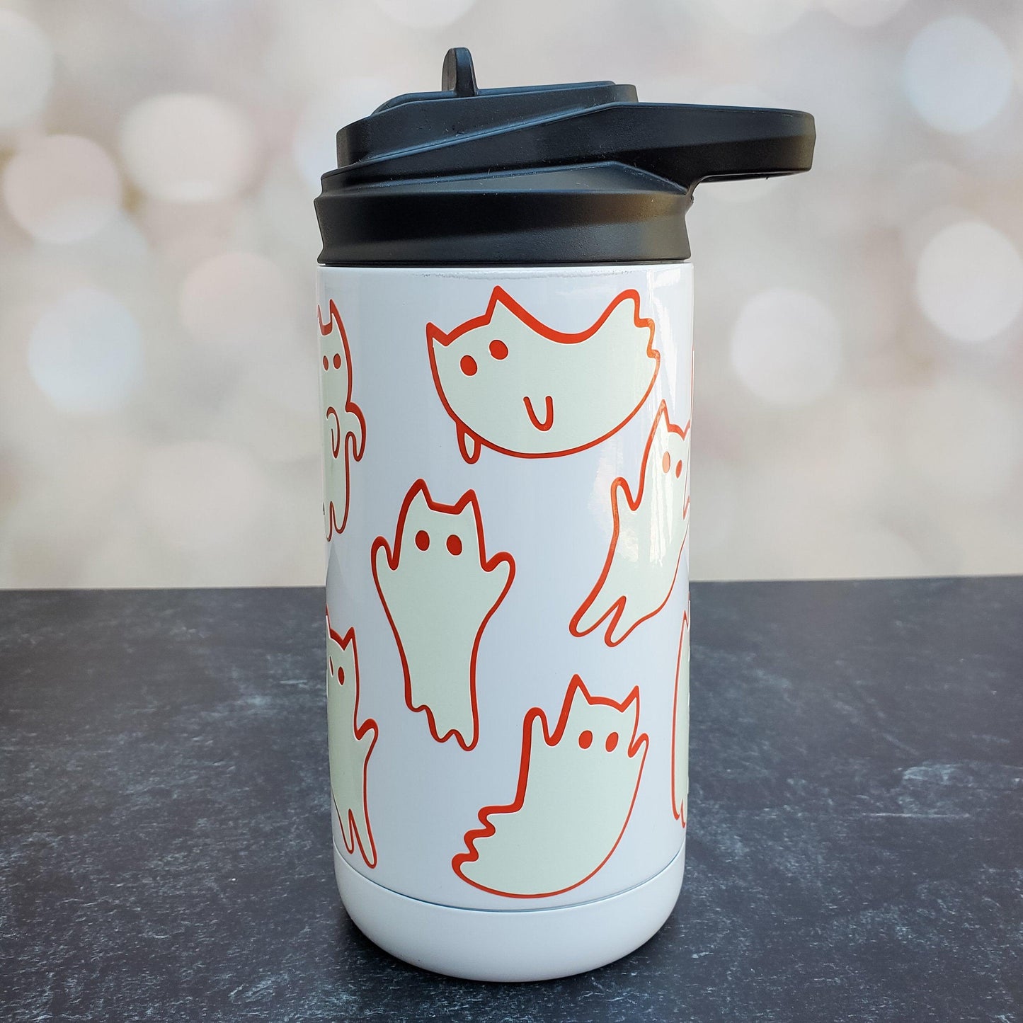 Glow in the Dark Ghost Kitty Kids Halloween Cup