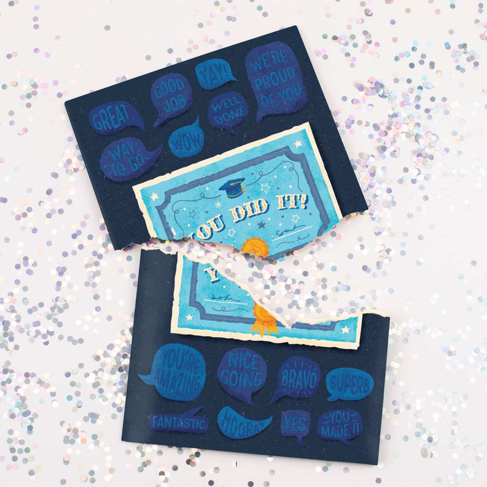 Endless Off-tune Graduation Card with Glitter