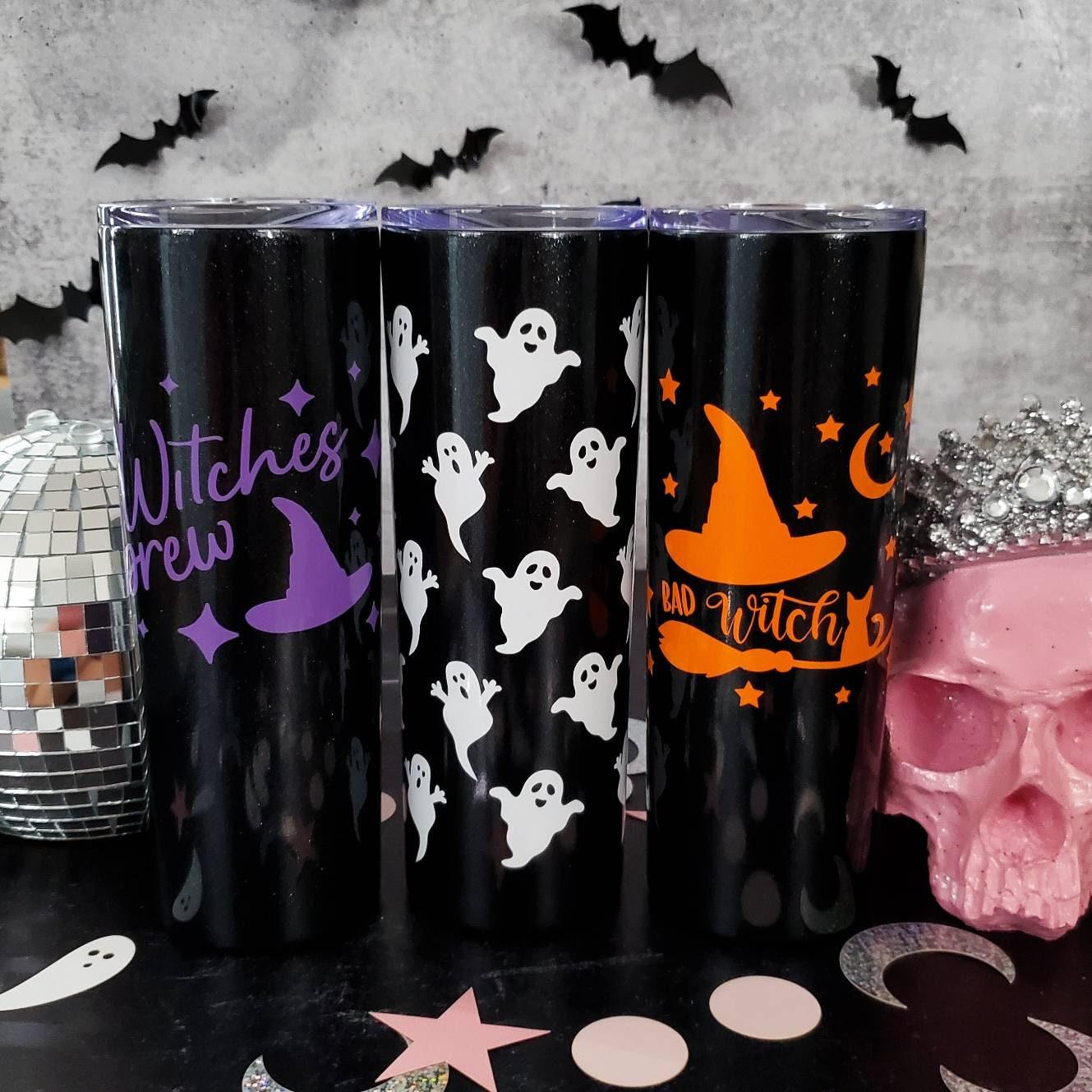 HALLOWEEN Witches Brew Black Glitter Tumbler