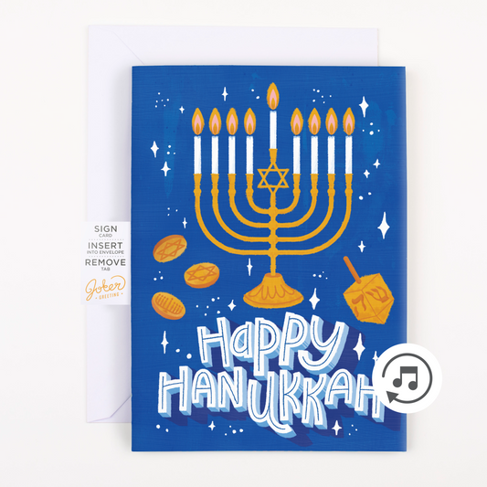Endless Hanukkah Card with Glitter