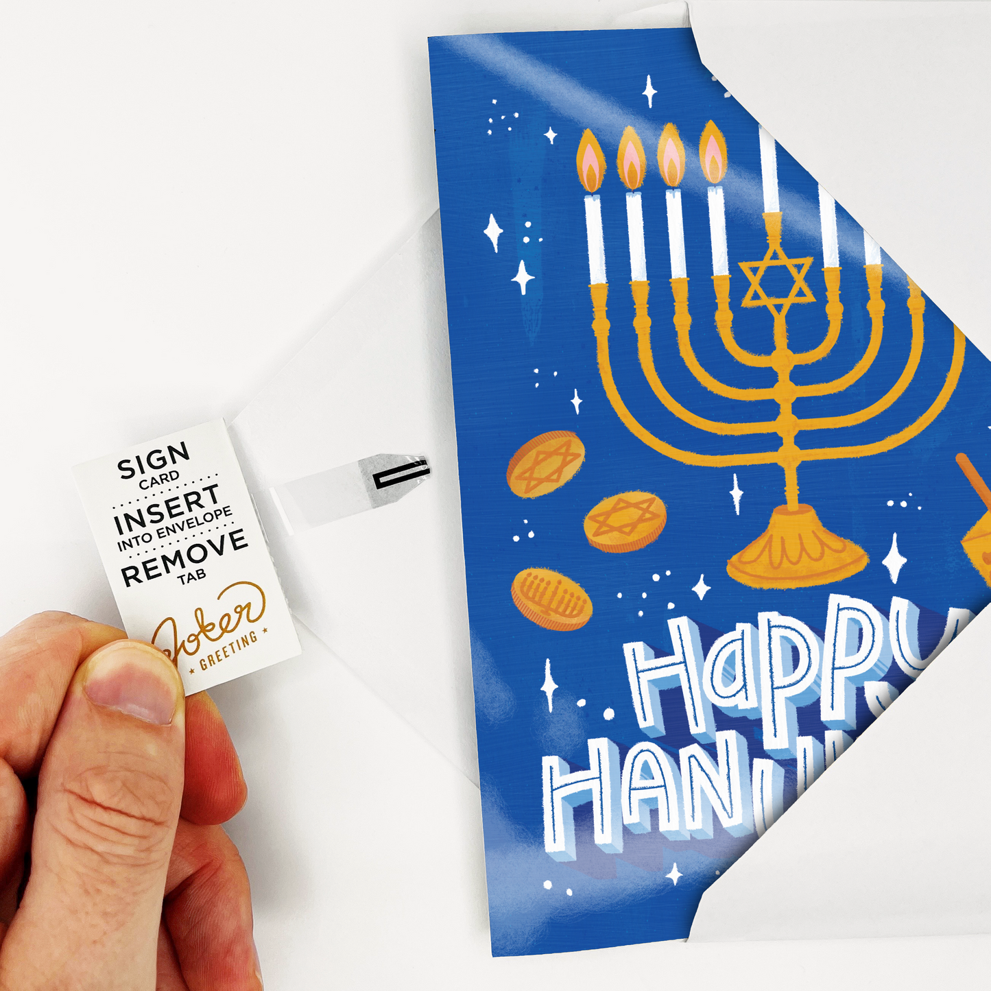 Endless Hanukkah Card with Glitter