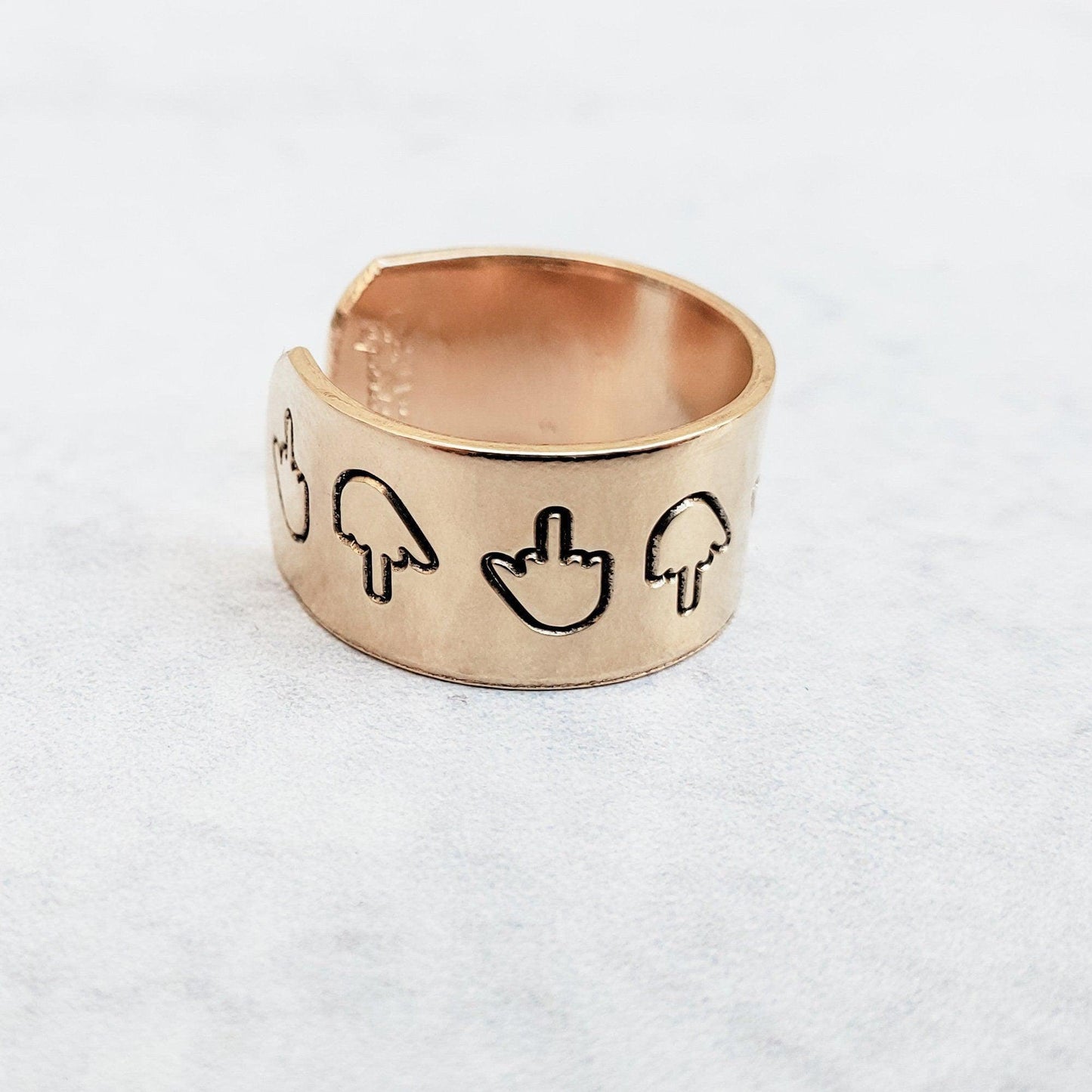 Middle Finger Menorah Ring