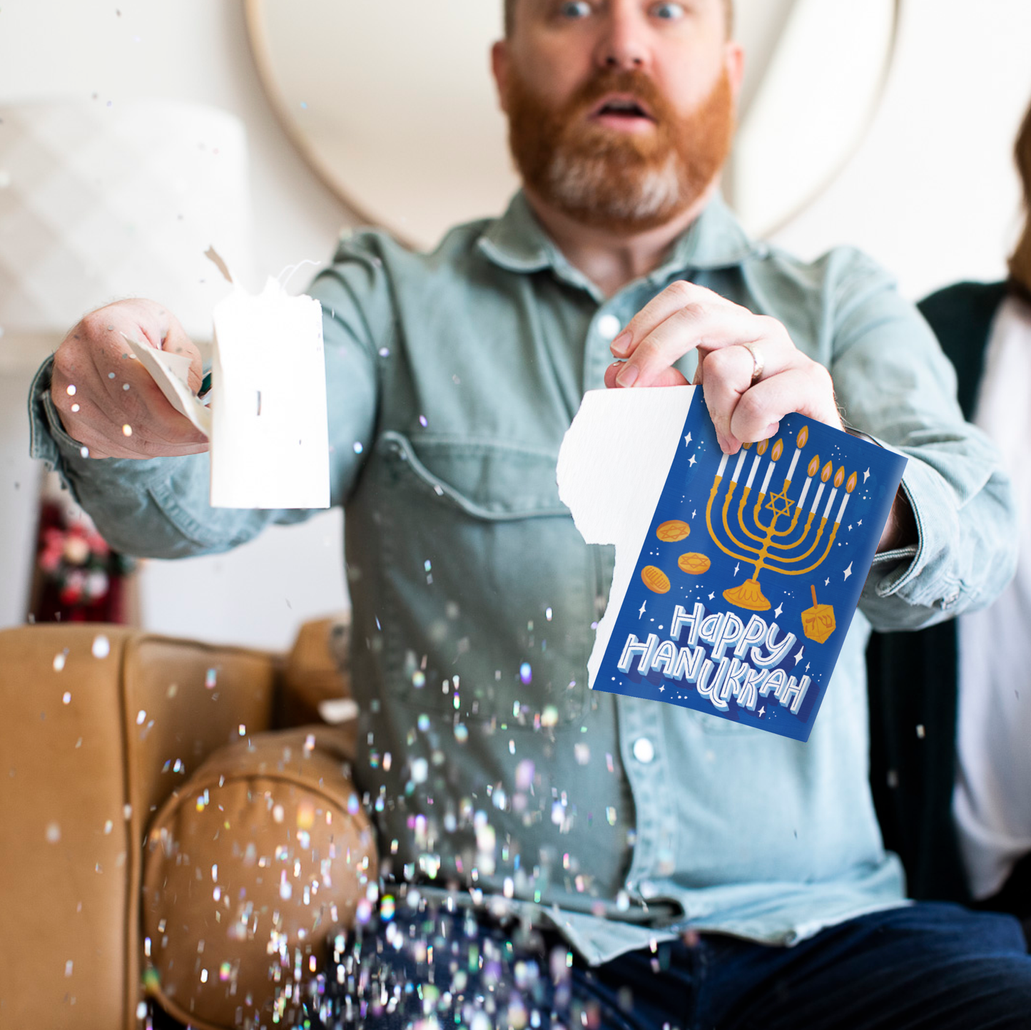 Endless Hanukkah Card with Glitter