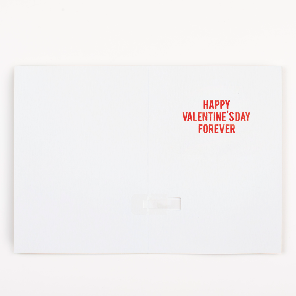 Endless Never Gonna Give you Up Valentines Card with Glitter