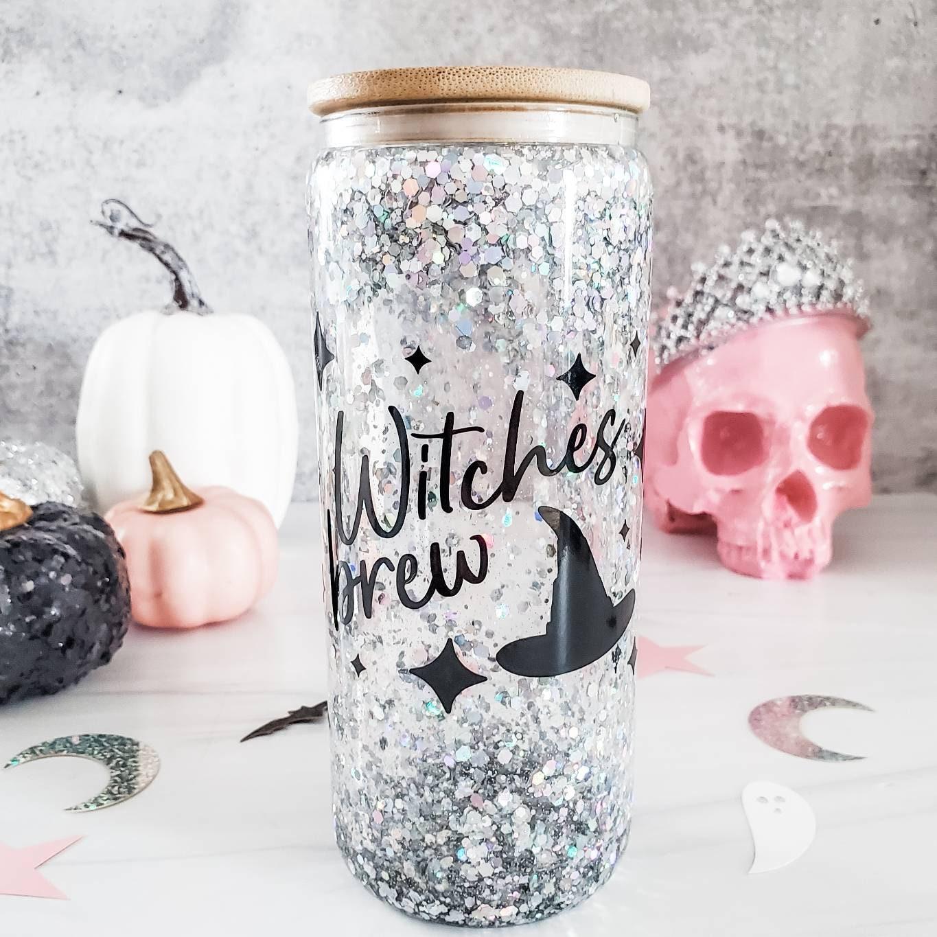 Here for the Boos Halloween Snowglobe Glitter Iced Coffee Cup