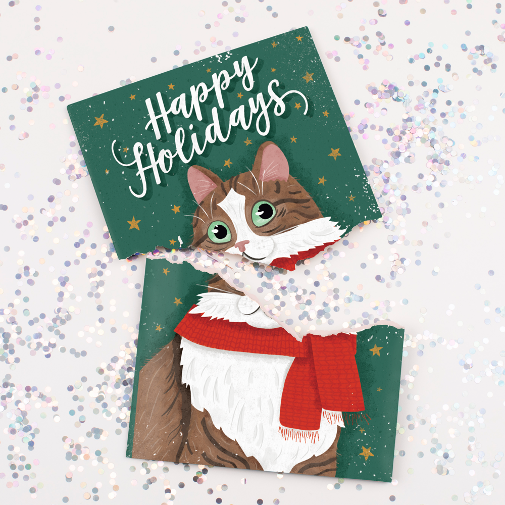 Endless Happy Holidays Card with Glitter