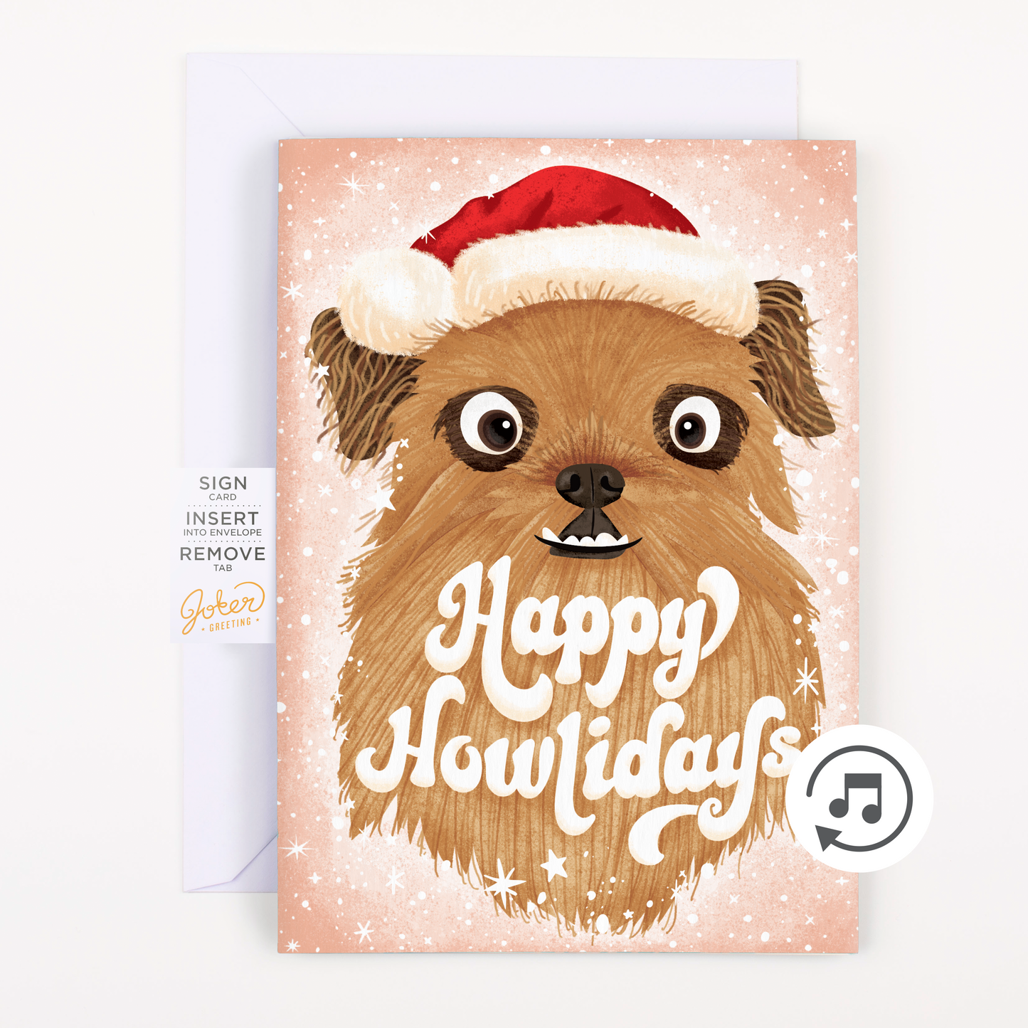 Endless Dog Christmas Card with Glitter