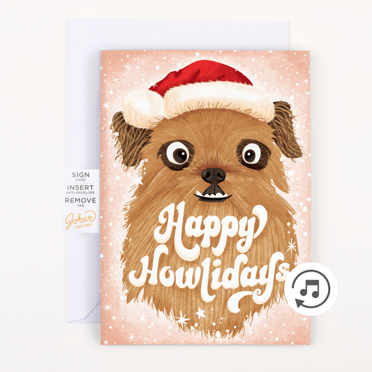 Endless Dog Christmas Card with Glitter