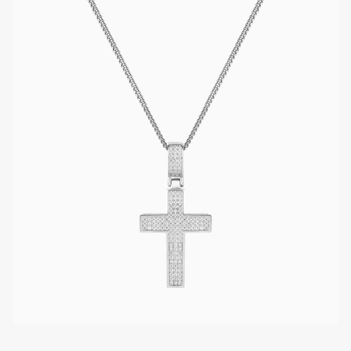 The Double Plated Iced Cross Pendant