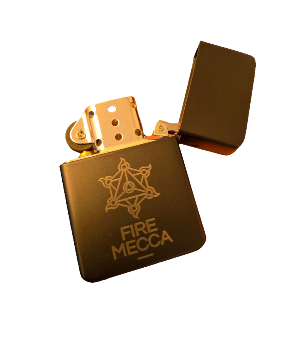 Fire Mecca Engraved Lighter - Matte Black