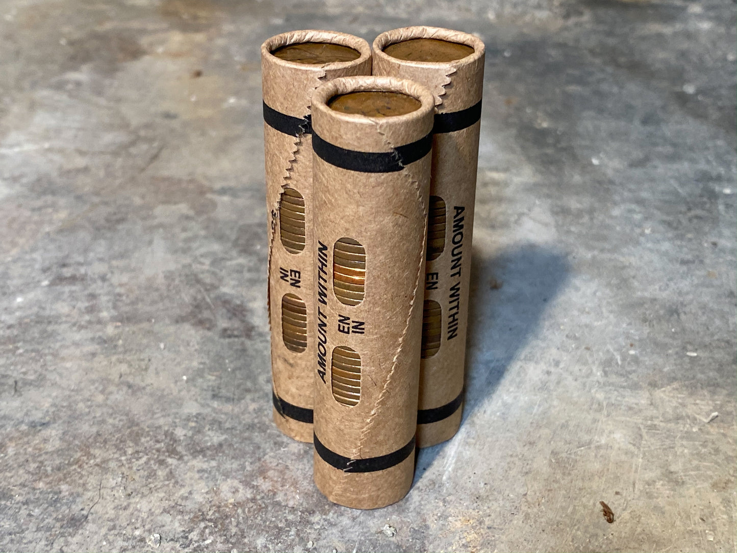 WHEAT PENNY ROLL old unsearched window wrapped us coin cents estate money hoard sale lot vintage pennies rolls cent coins