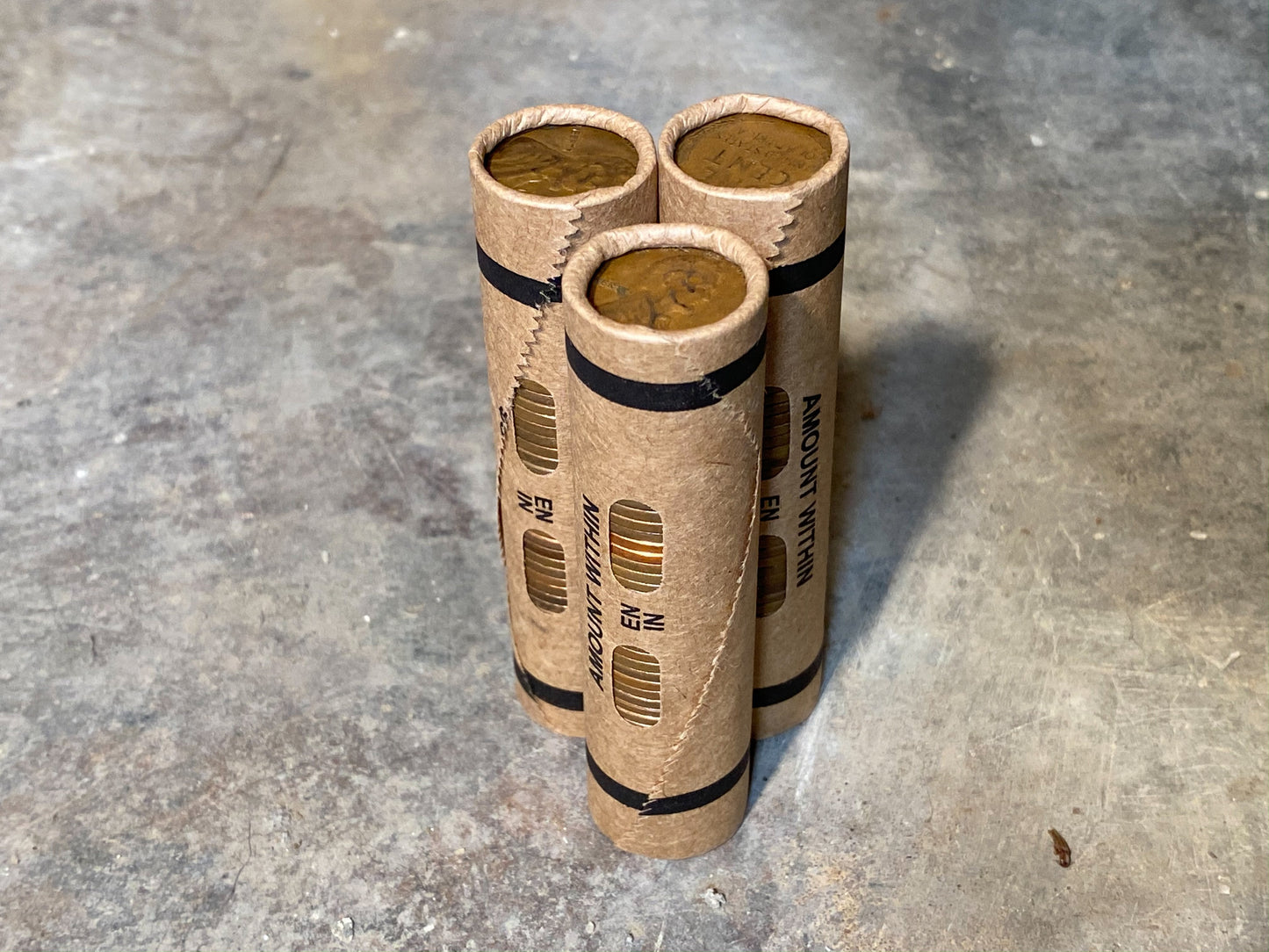 WHEAT PENNY ROLL old unsearched window wrapped us coin cents estate money hoard sale lot vintage pennies rolls cent coins