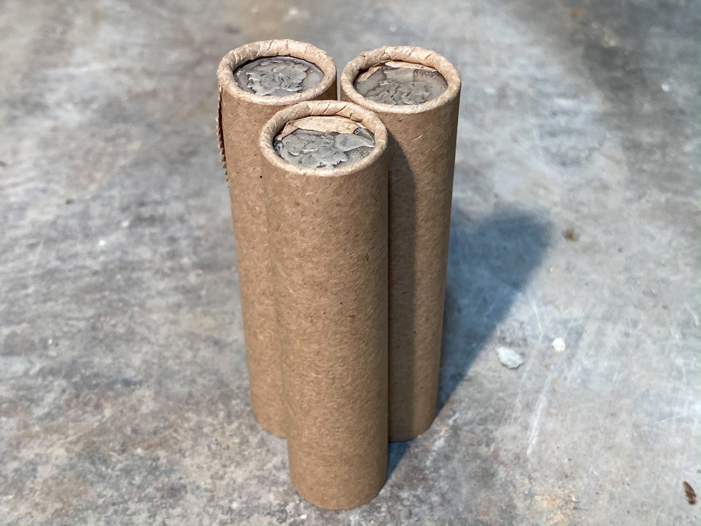 SILVER MERCURY DIME showing on old vintage unsearched old brown wheat penny roll us coins estate collection cent sale pennies lot hoard