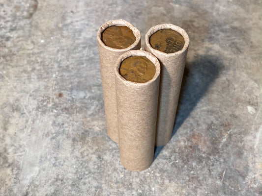WHEAT PENNY ROLL old vintage unsearched wrapped us coin cent estate money hoard sale lot vintage pennies rolls cent coins