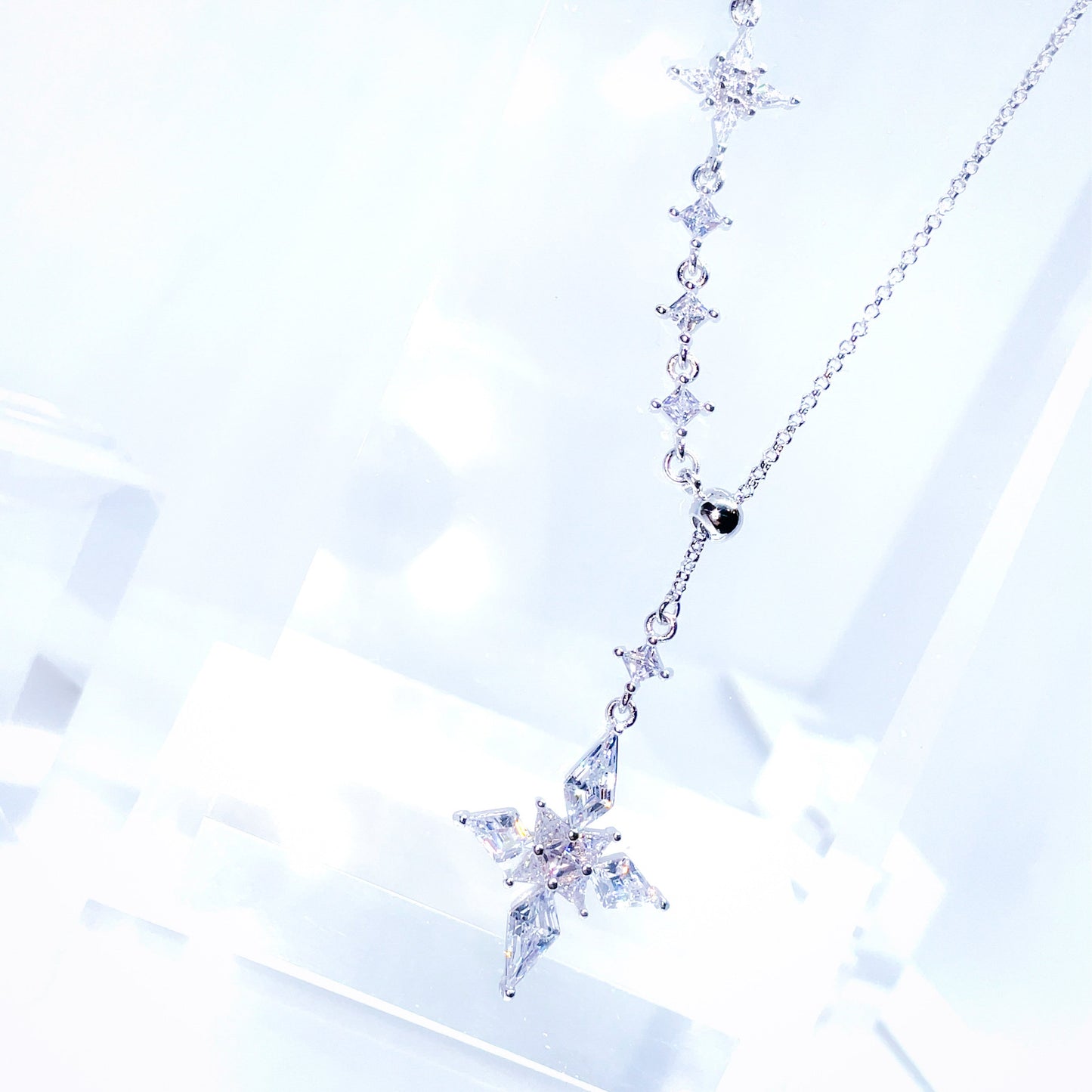 Gothic Cross Lariat Necklace