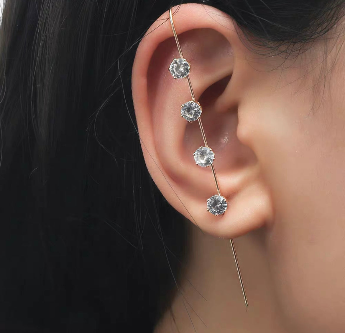 Crystal Row Ear Crawler Hook