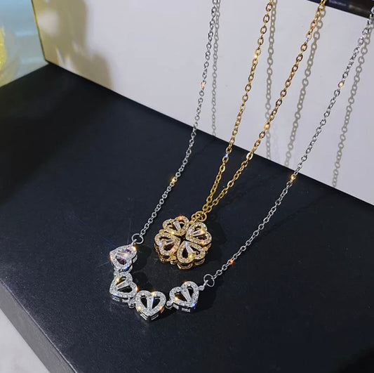 Lucky Clover Hearts 2-way Necklace