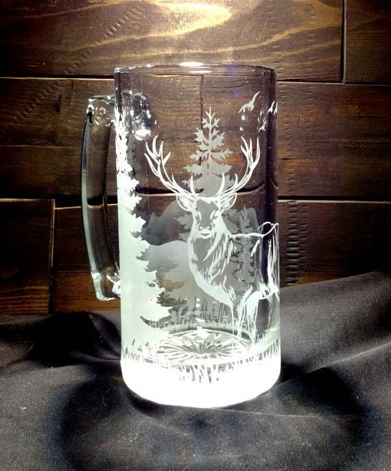 Custom Sand Etched Beer Mug