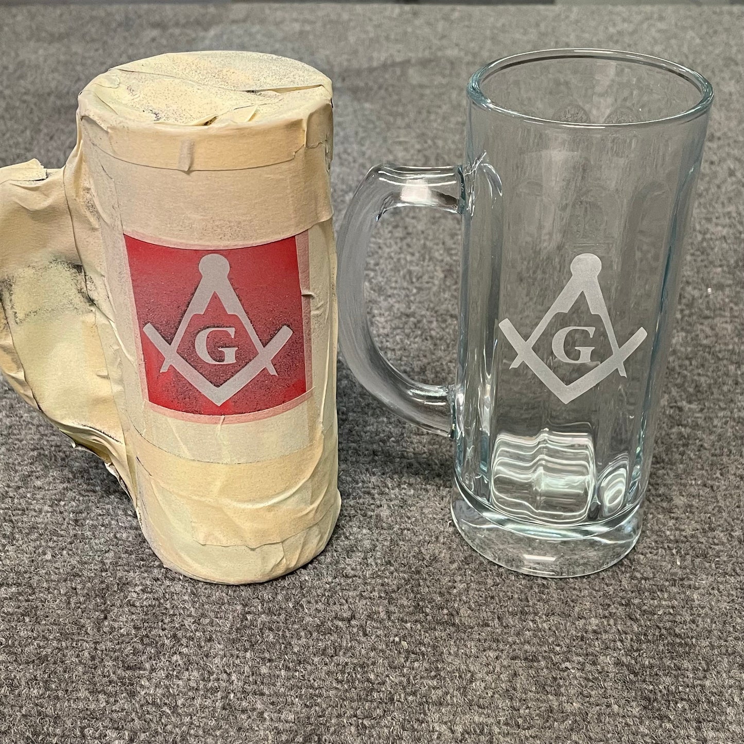 Custom Sand Etched Beer Mug