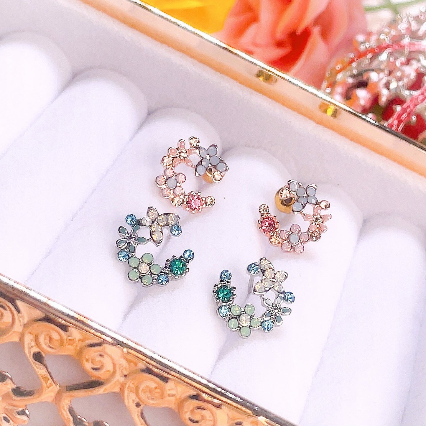 Sakura Moon Studs