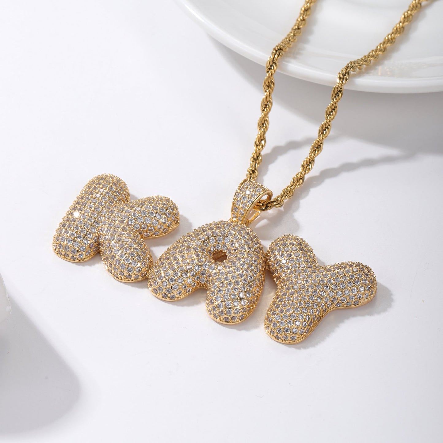 Iced Puff Name Necklace