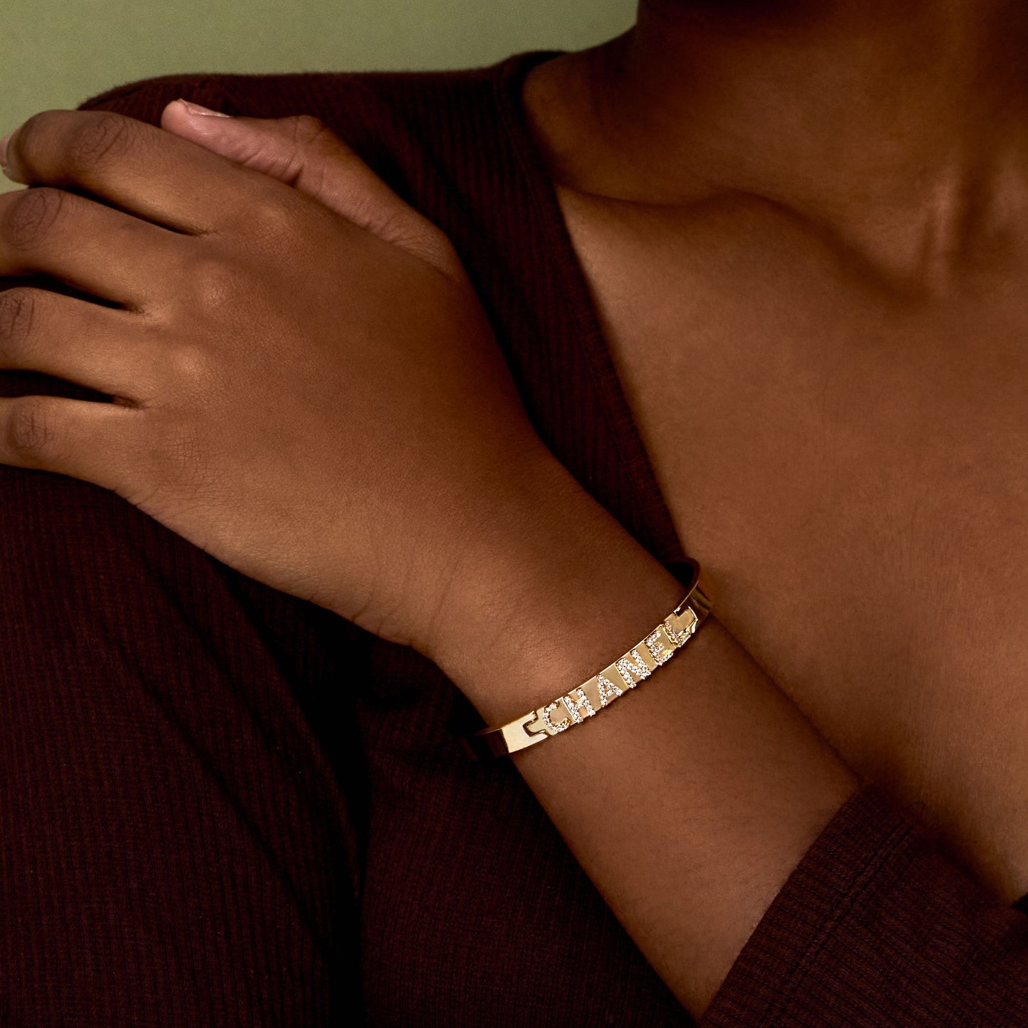 Frosted Nameplate Bangle