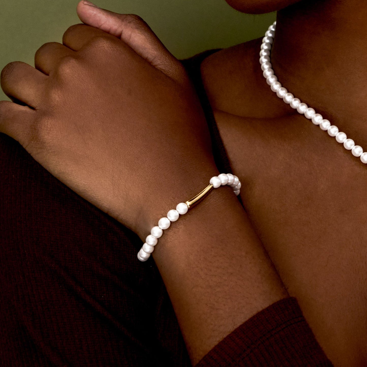 Lover's Crescent Pearl Bracelet