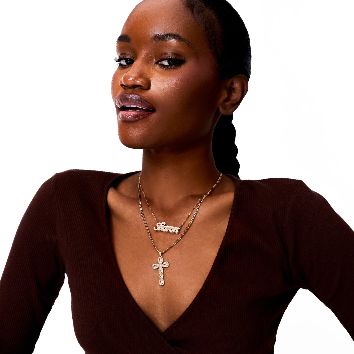 Halo CZ Cross Pendant