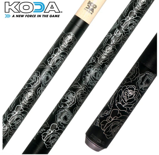 KODA Black Rose Graphic Pool Cue