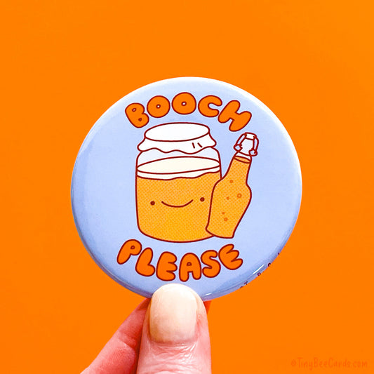 Kombucha Fridge Magnet or Pinback Button "Booch, Please!"
