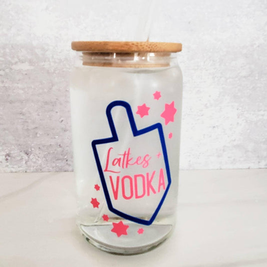 Latkes and Vodka Color Changing Self Care Gift Glass Cup