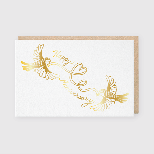 Happy Anniversary Foil Doves Greeting Card (*Ltd)