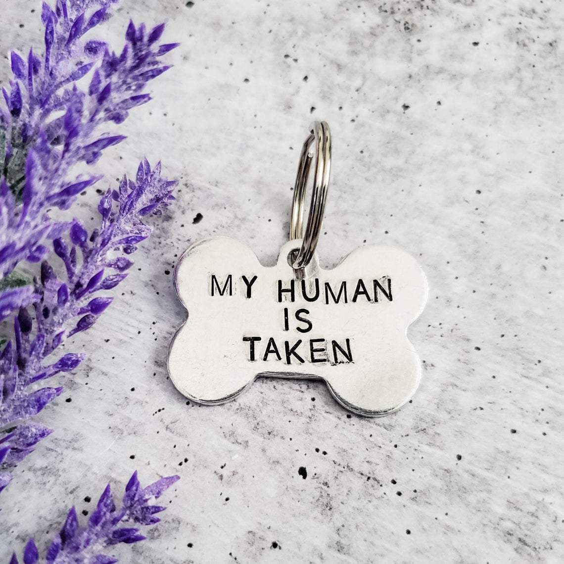 MY HUMAN IS TAKEN Bone-Shaped Pet Tag