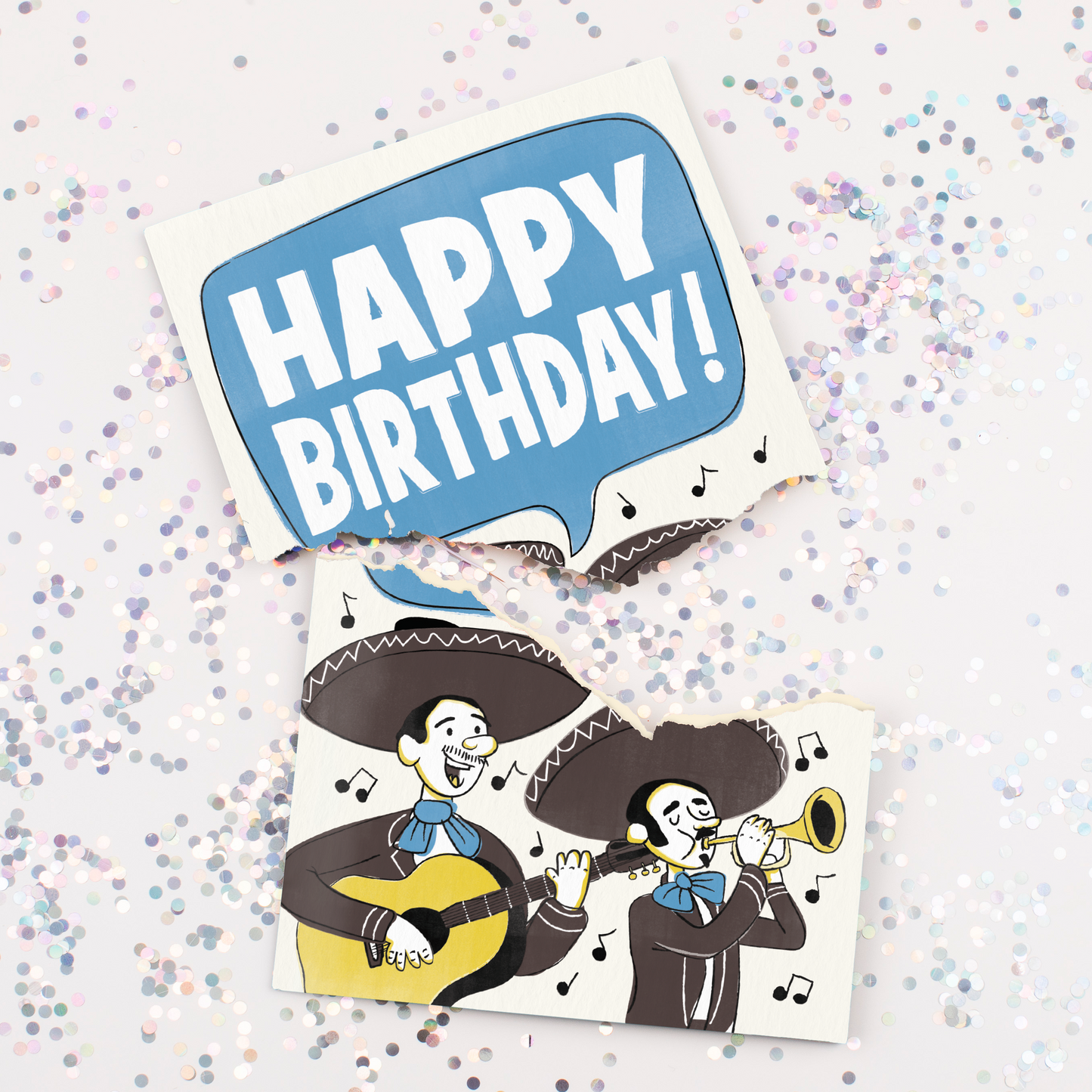 Endless Mariachi Birthday Card with Glitter