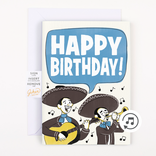Endless Mariachi Birthday Card with Glitter