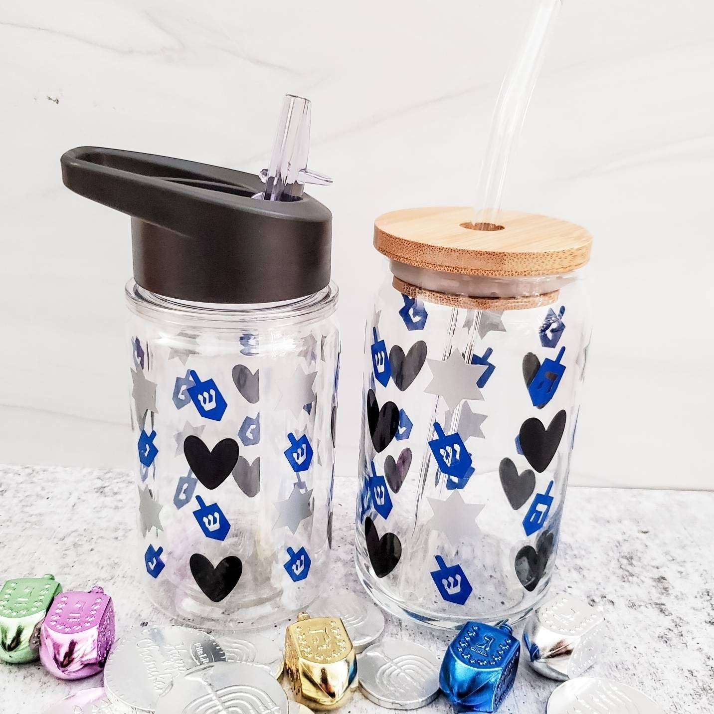 Mommy and Me Matching Hannukah Dreidel Cups