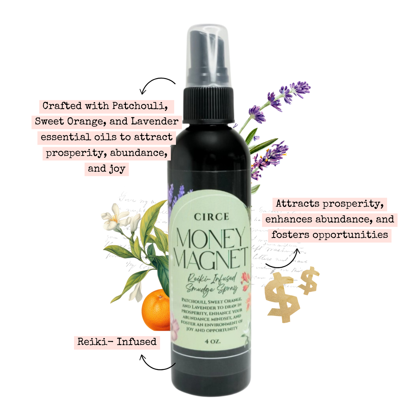 Money Magnet Smudge Spray 4oz.