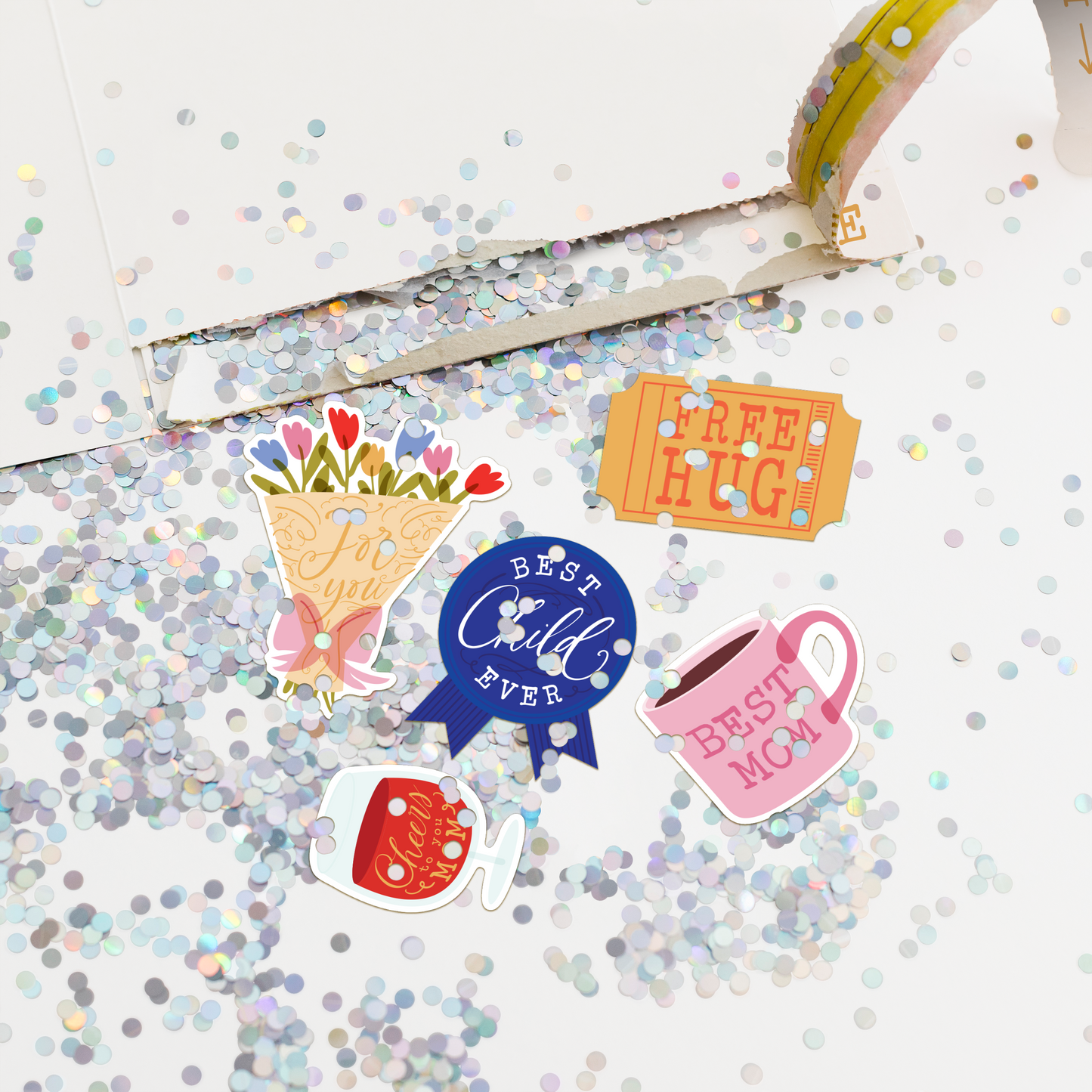 Endless Best Mother's Day Card with Glitter and Sticker Surprise