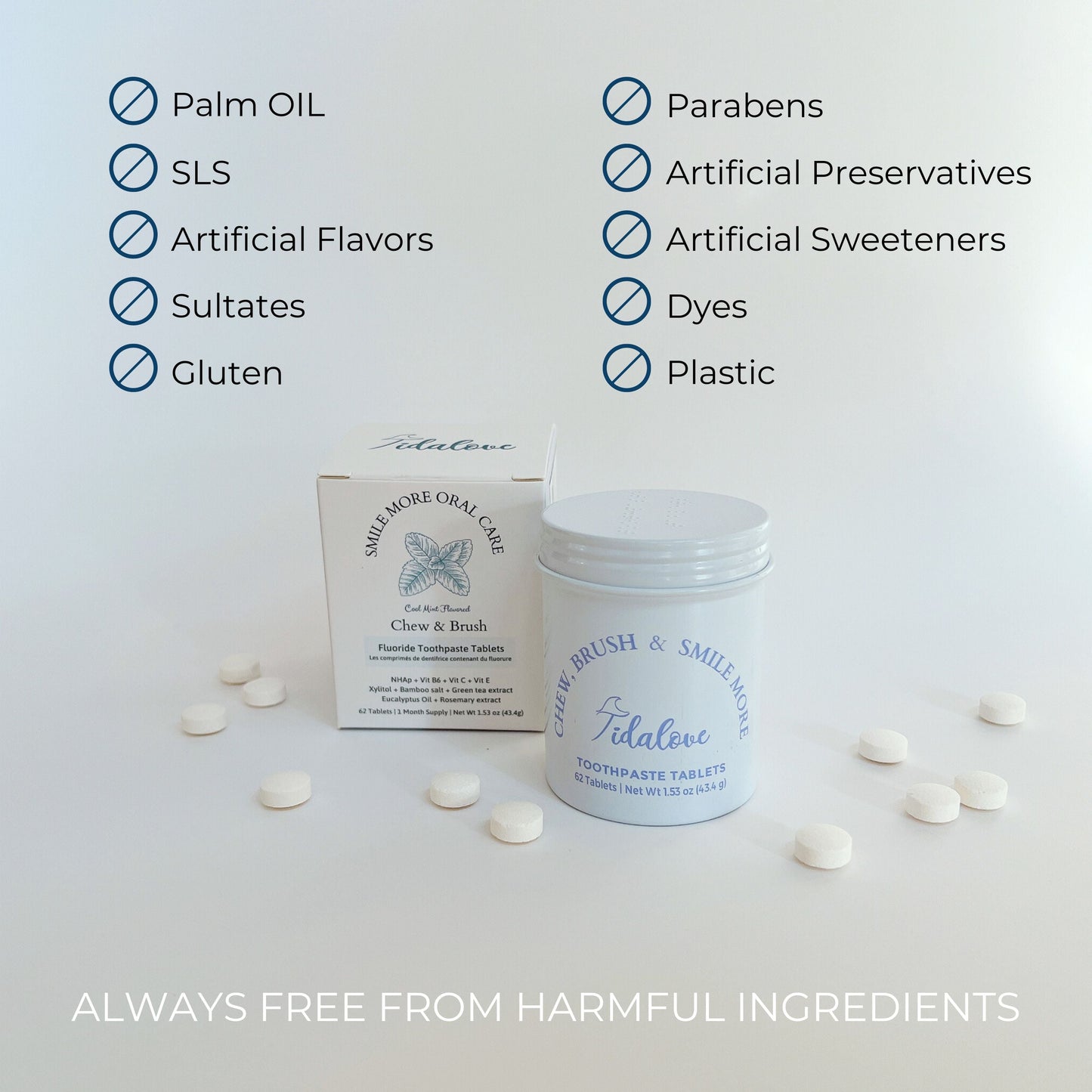 Cool Mint Fluoride Toothpaste Tablets
