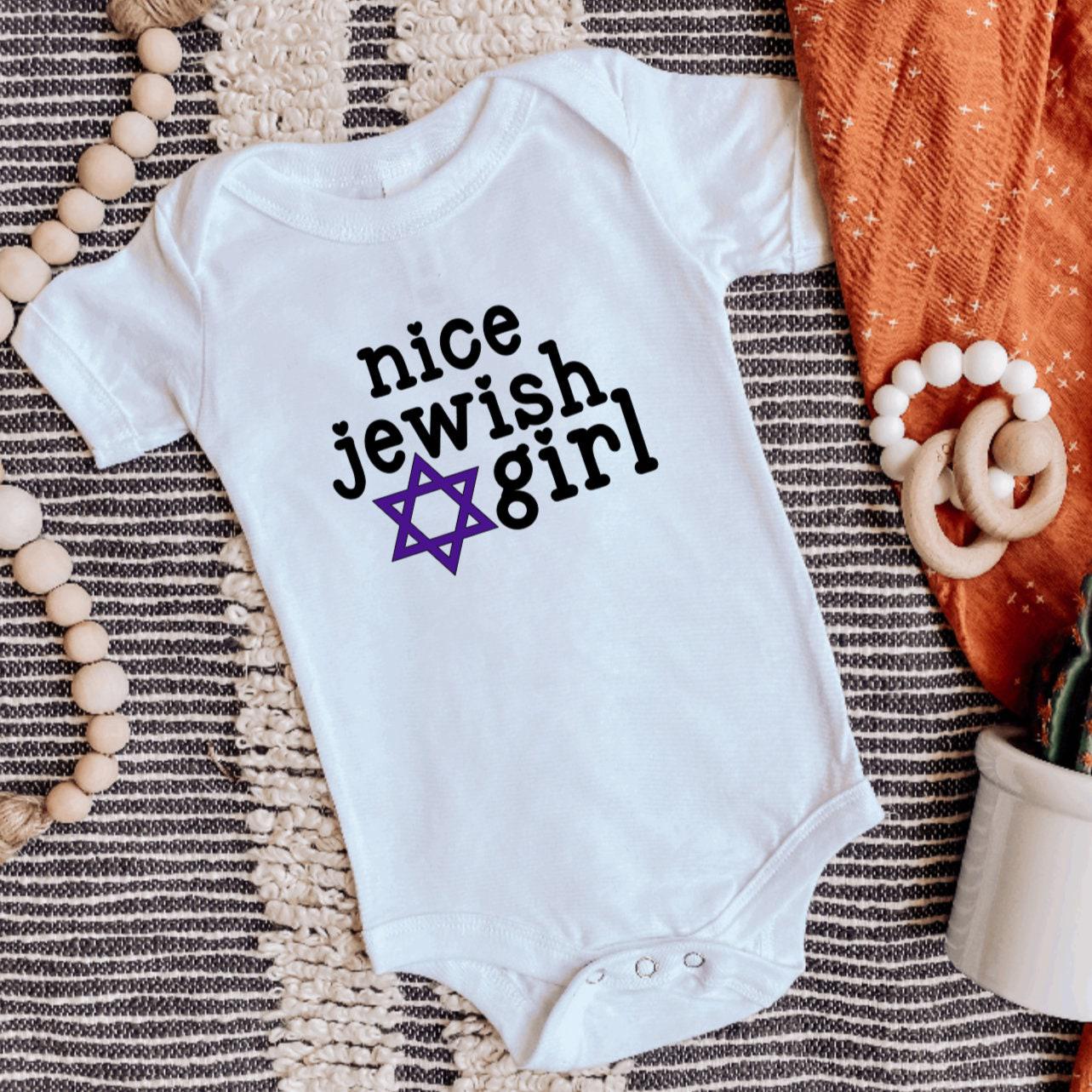 Nice Jewish Boy and Girl Baby Bodysuit or Tee Shirt
