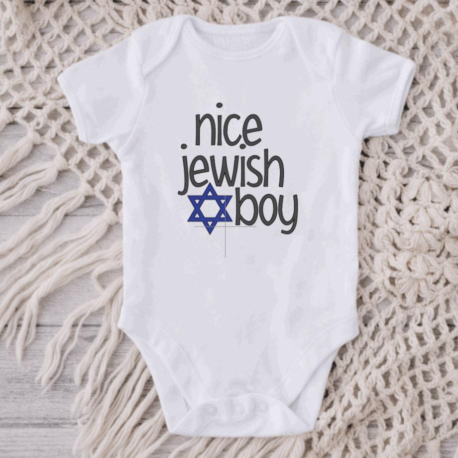 Nice Jewish Boy and Girl Baby Bodysuit or Tee Shirt