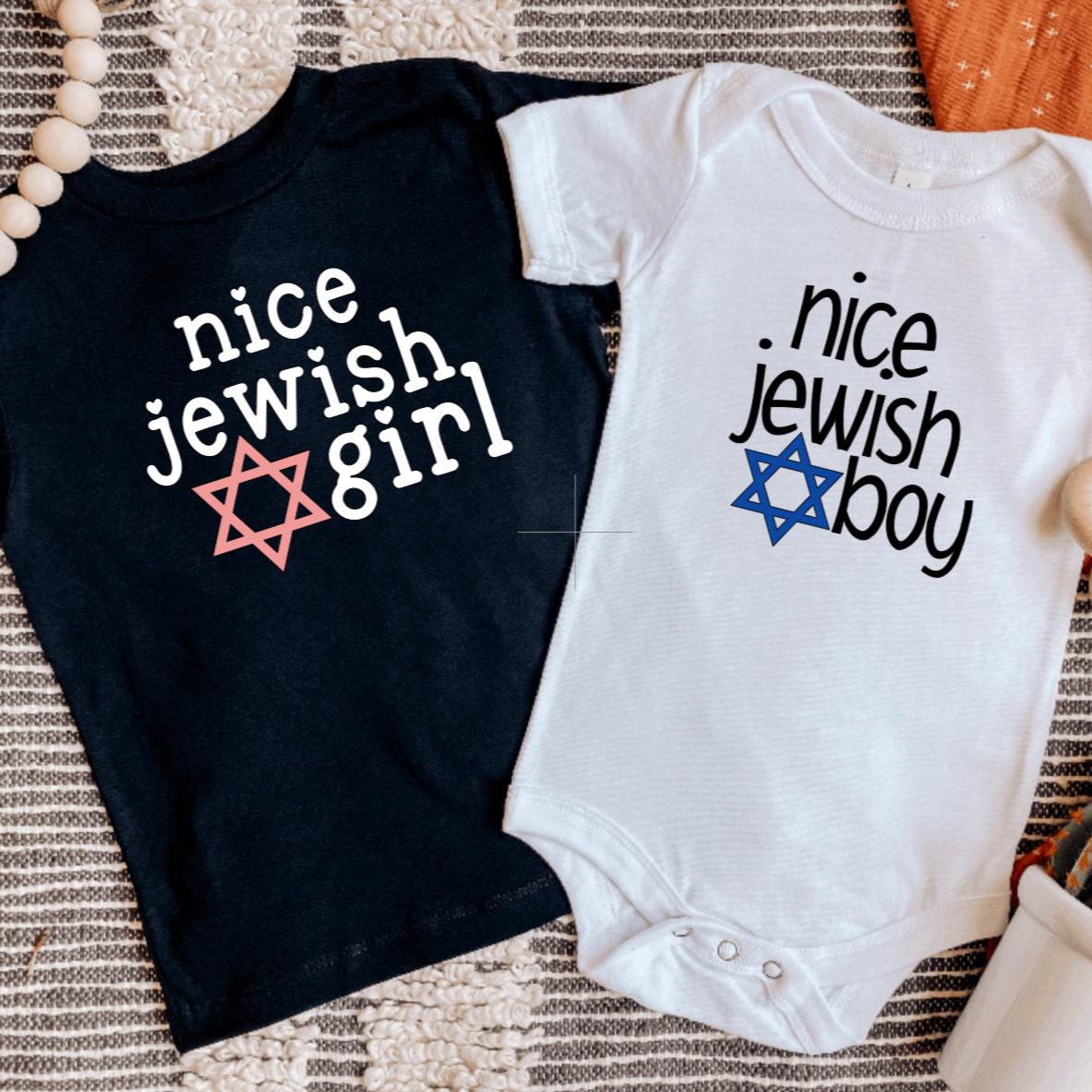 Nice Jewish Boy and Girl Baby Bodysuit or Tee Shirt